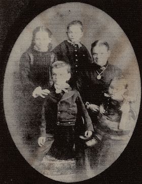Jane Elizabeth Crabb (née Gothard) with her family, circa 1882.