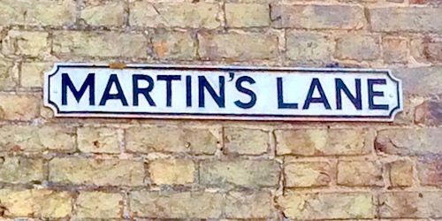 Martin's Lane, Little Downham sign